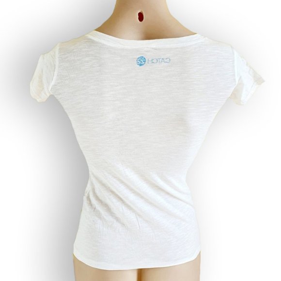 White fitted T-shirt Marilyn Monroe face blowing hot pink gum fits AU 6-8 - Picture 3 of 4